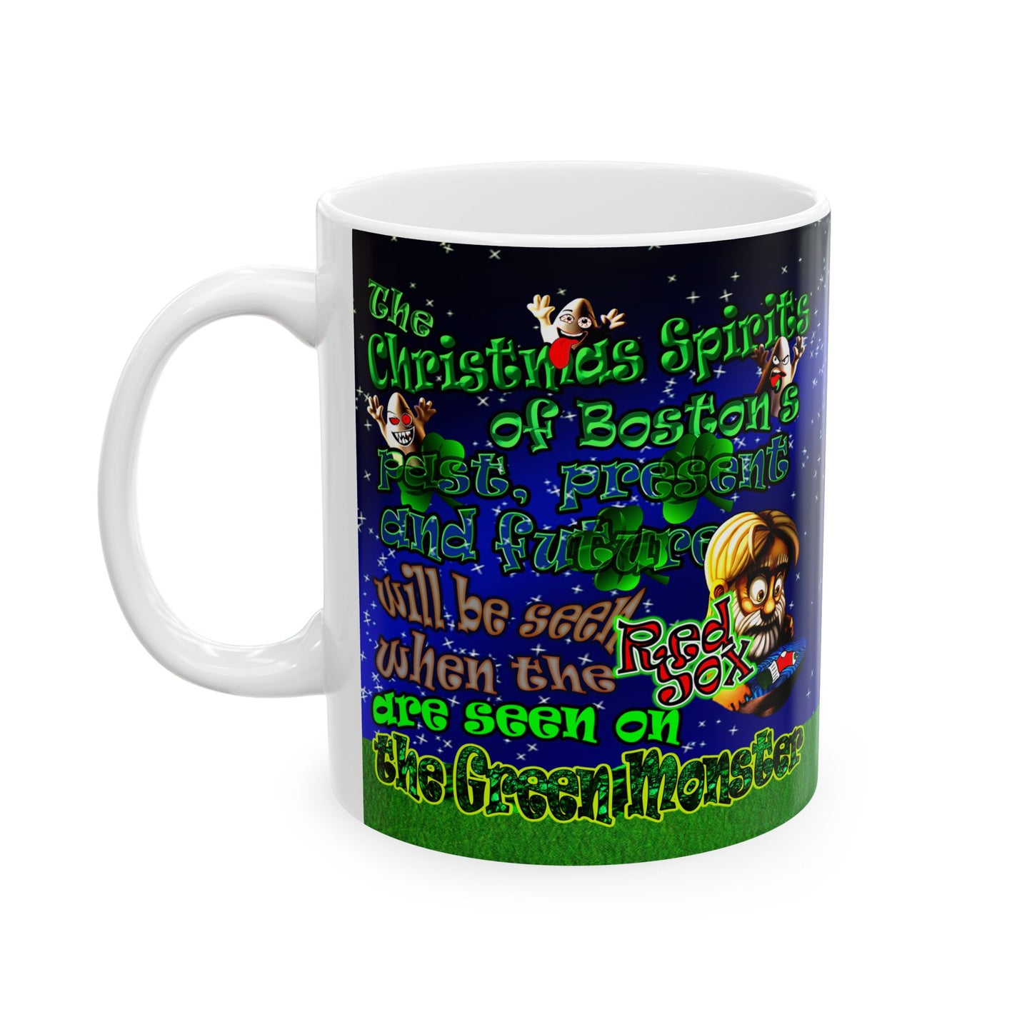 christmas spirits of boston - White Mug ('snoops' background)