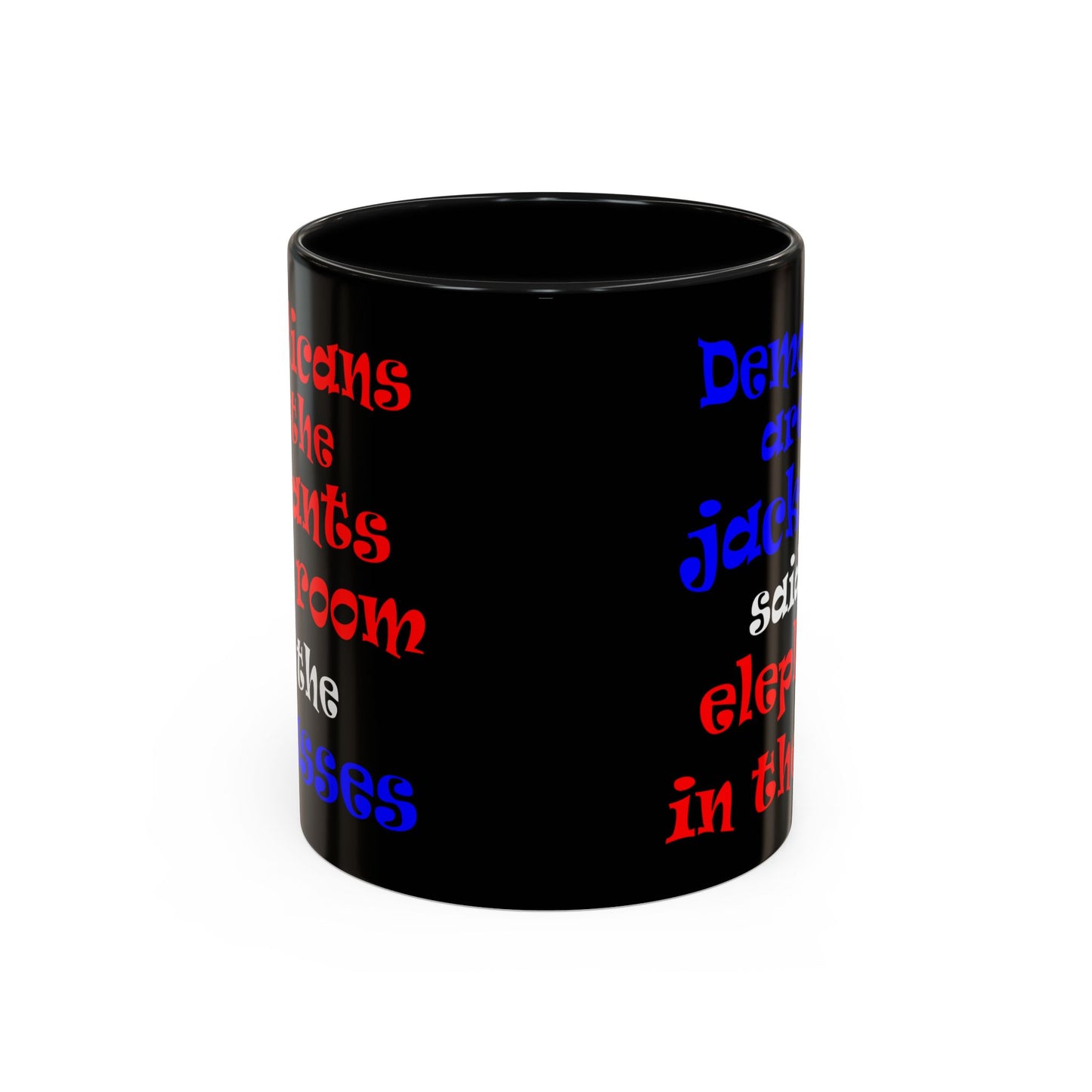 donkeys and elephants - Accent Mug (black)