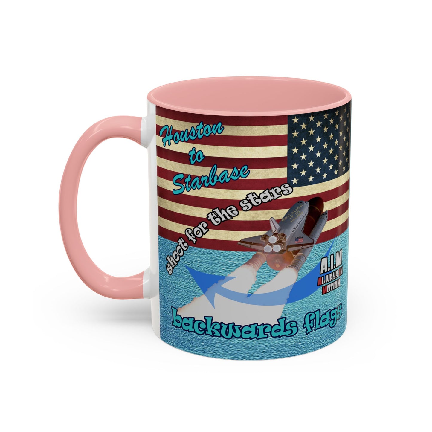 shoot for the stars - Accent Mug (faded blue)