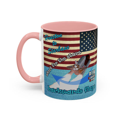 shoot for the stars - Accent Mug (faded blue)