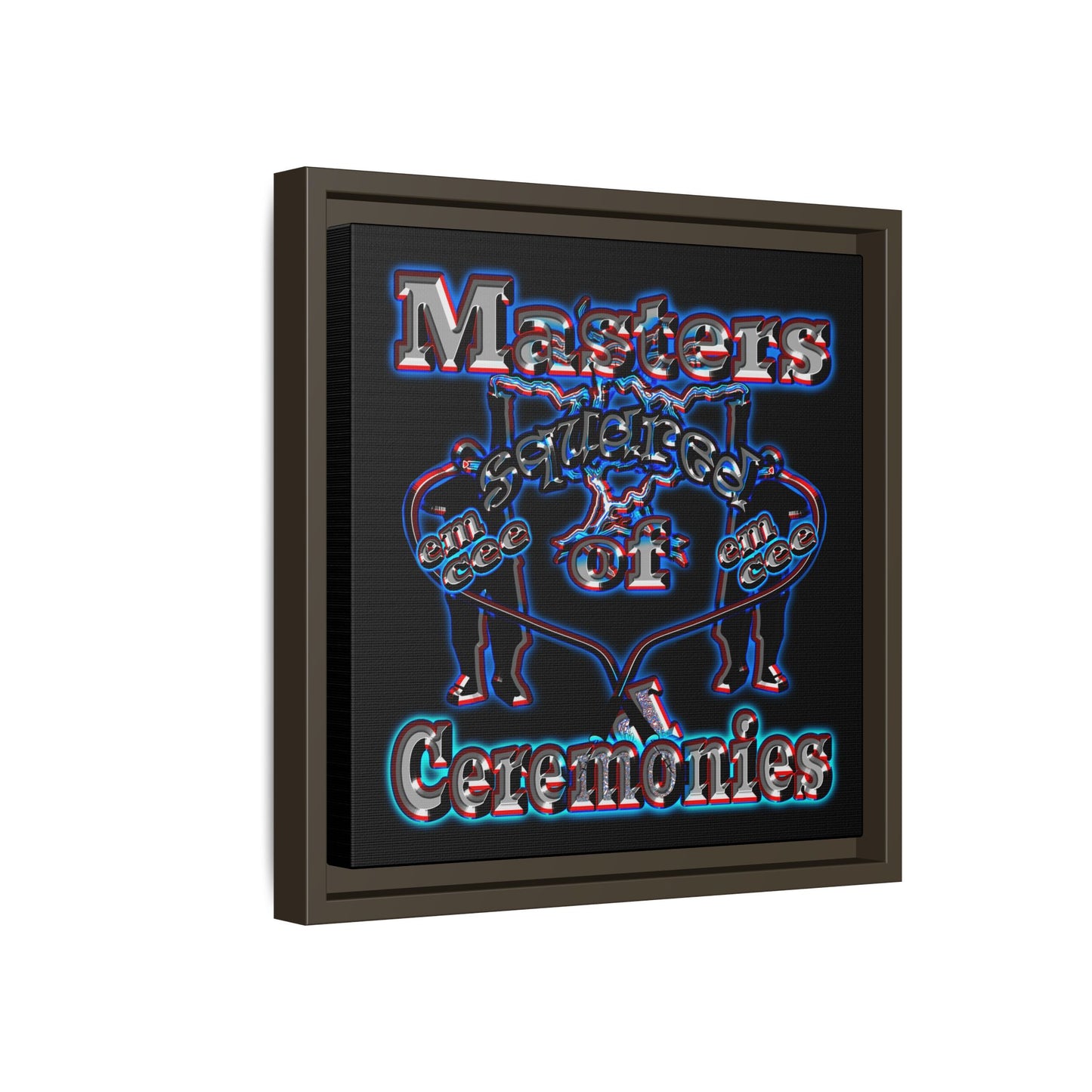em cee squared - framed canvas art (black)