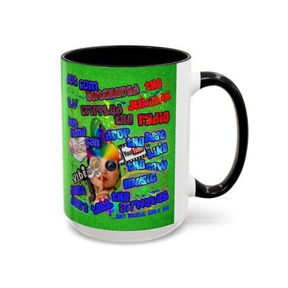 drop the beat - Accent Mug (green turf)