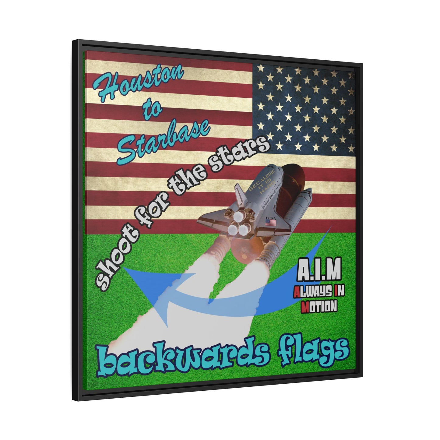 shoot for the stars - framed canvas art (green turf)