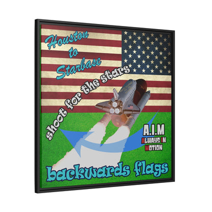 shoot for the stars - framed canvas art (green turf)