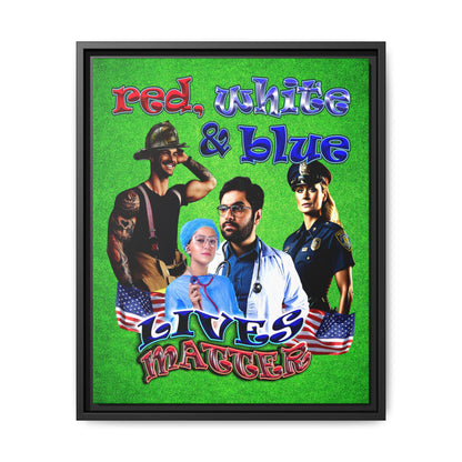 rw&b lives matter - framed canvas art (green turf)