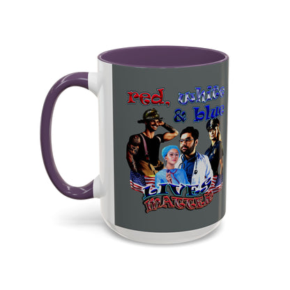 rw&b lives matter - Accent Mug (dark grey)