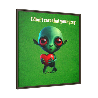 I don't care that your grey - framed canvas art (green turf)