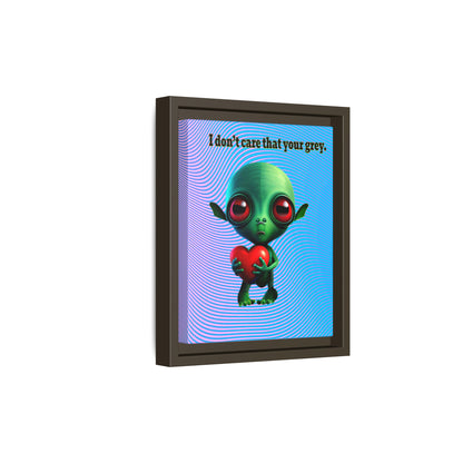 I don't care that your grey - framed canvas art (light blue-purple wave)