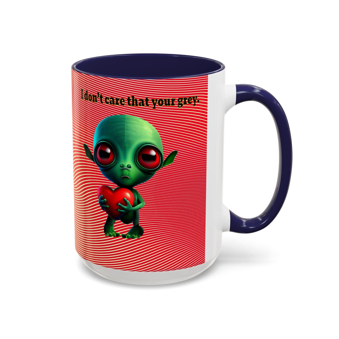 I don't care that your grey - Accent Mug (yellow-orange wave)