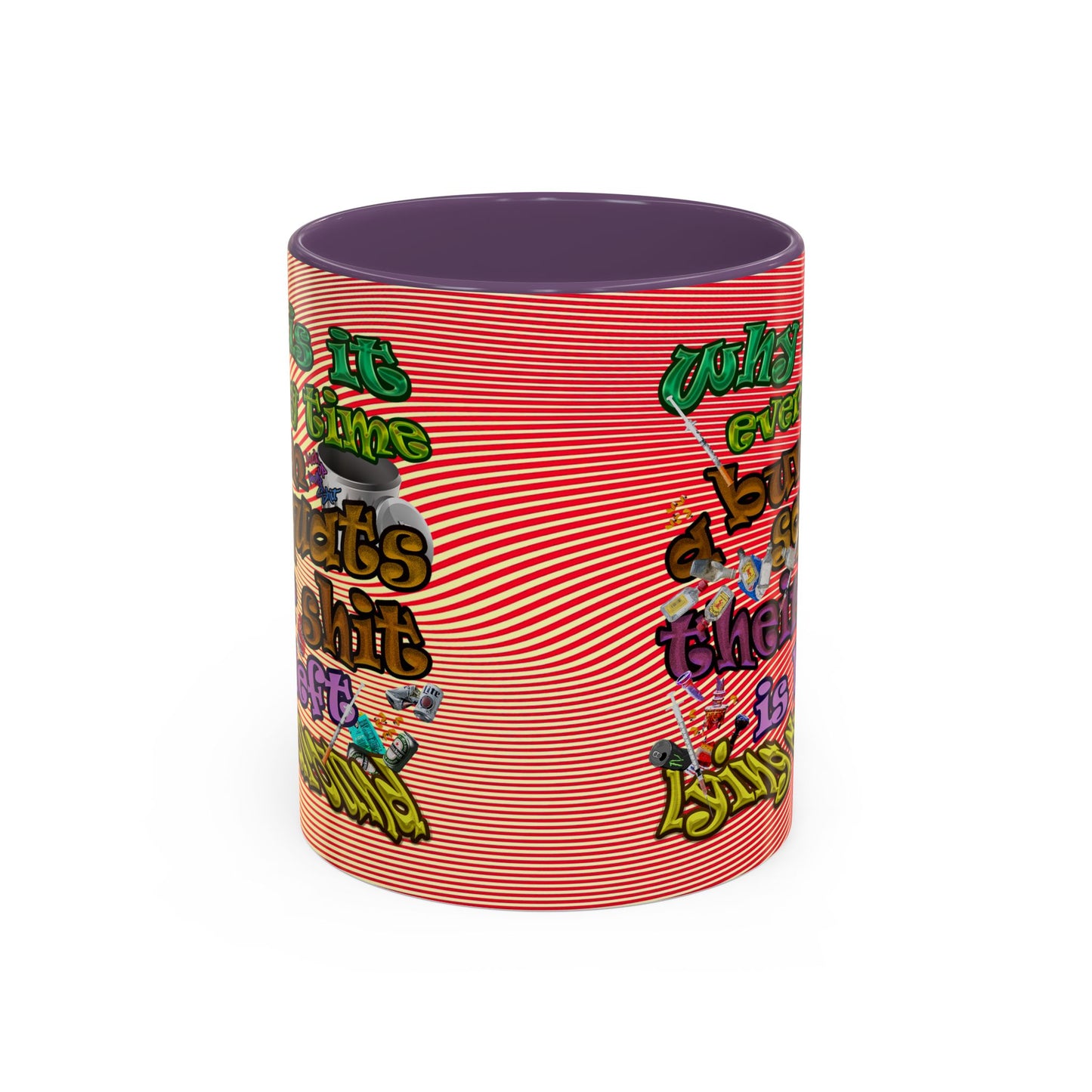 the bum's shit - Accent Mug (yellow-orange wave)