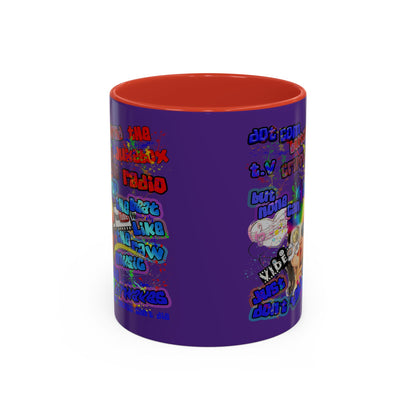 drop the beat - Accent Mug (purple)