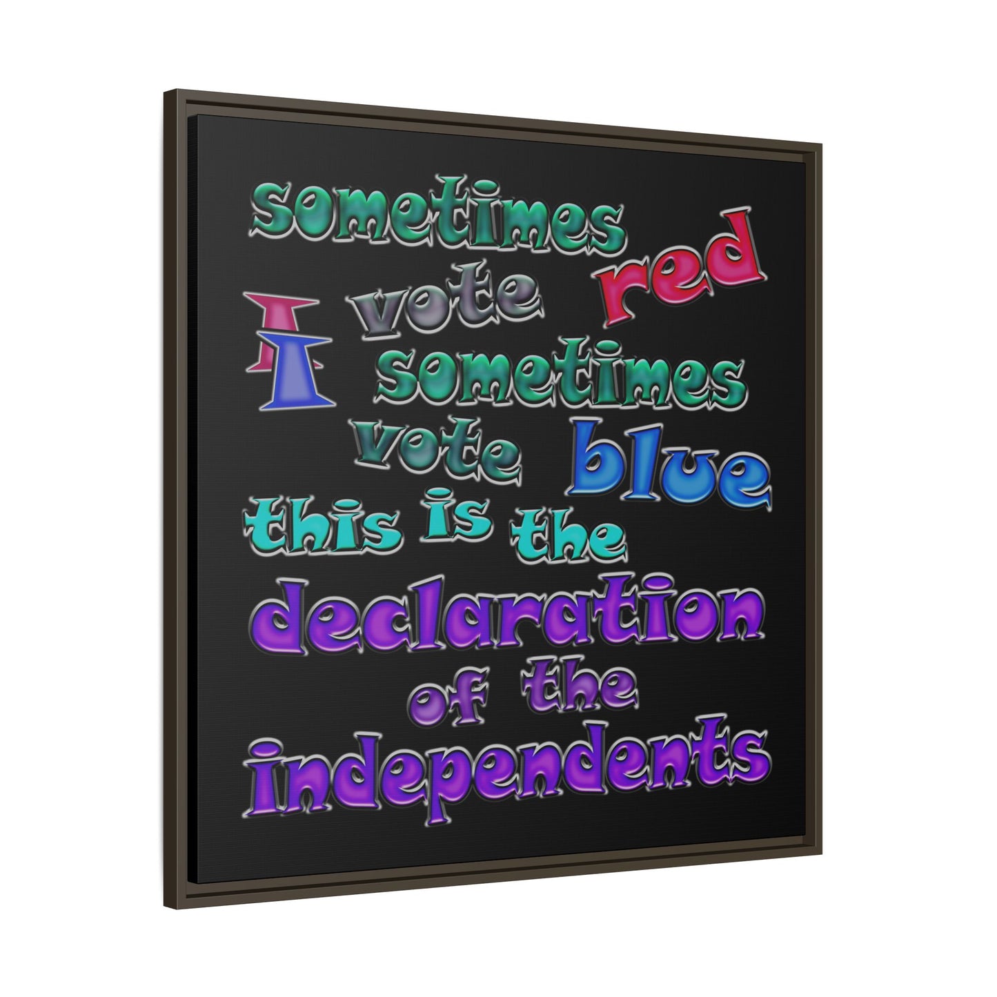 declaration of the independents - framed canvas art (black)