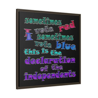declaration of the independents - framed canvas art (black)