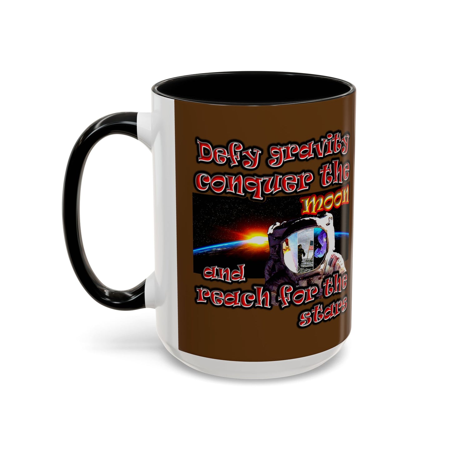 defy conquer reach - Accent Mug (brown)