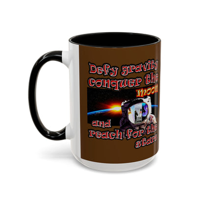 defy conquer reach - Accent Mug (brown)