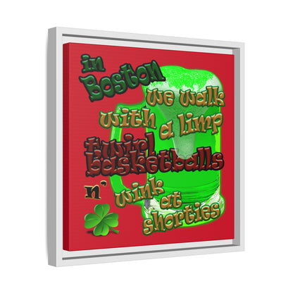 celtics logo - framed canvas art (dark red)