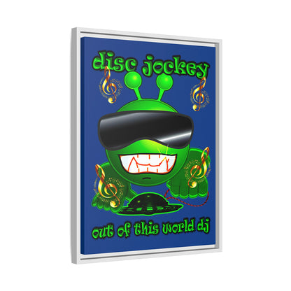 disc jockey - framed canvas art (dark blue)