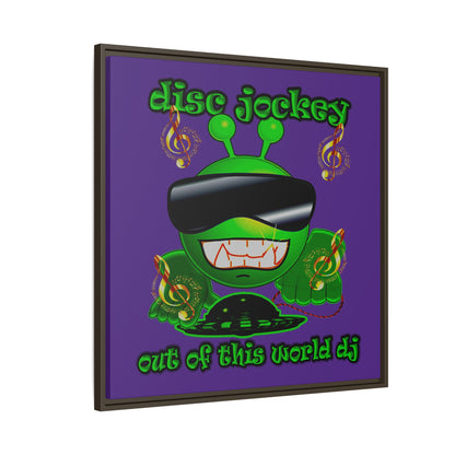disc jockey - framed canvas art (purple)