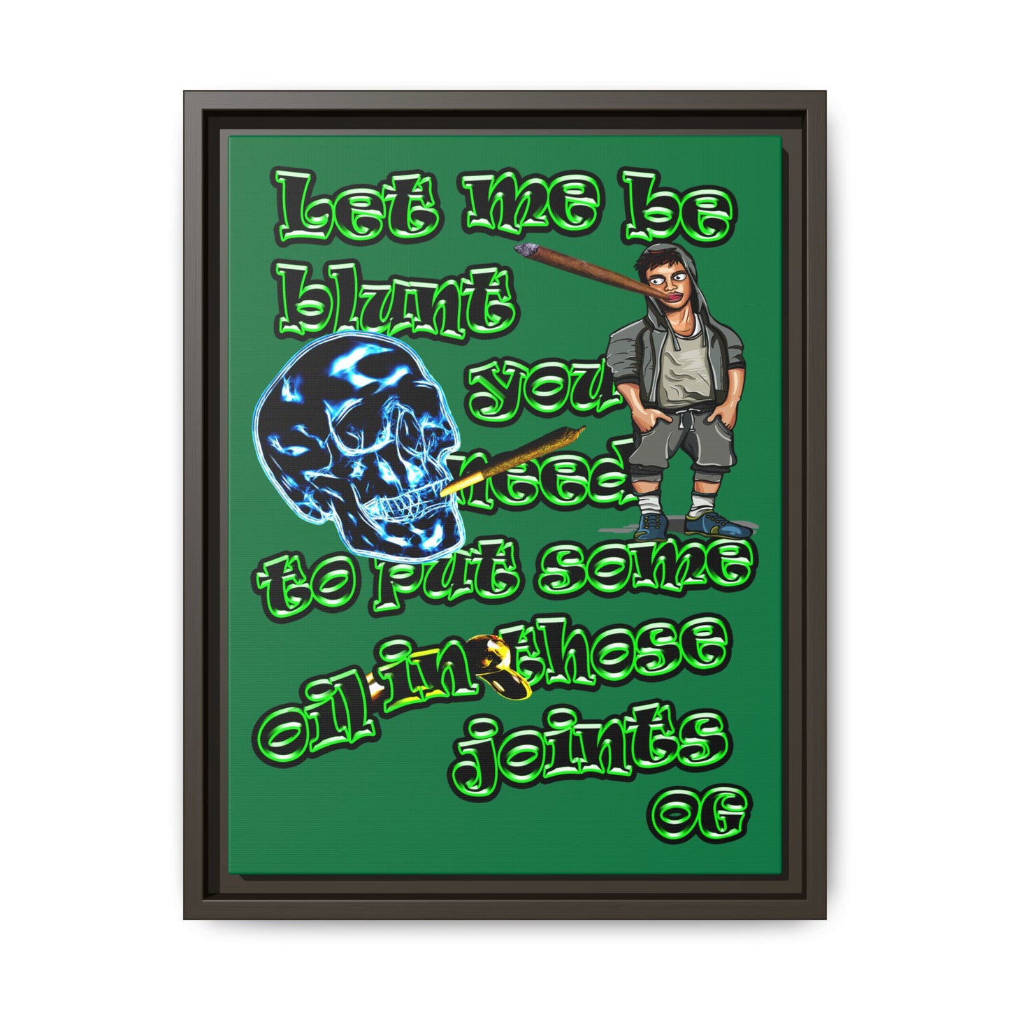 og - framed canvas art (dark green)