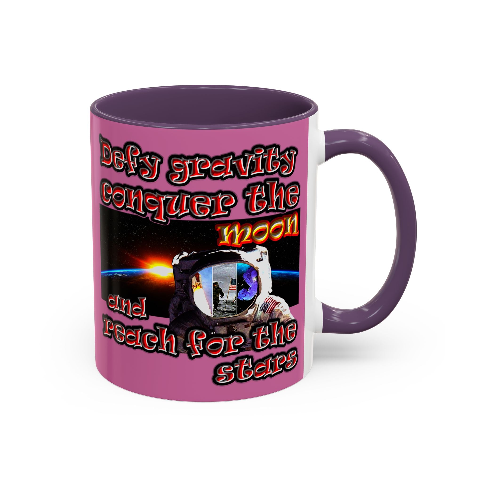 defy conquer reach - Accent Mug (light pink)