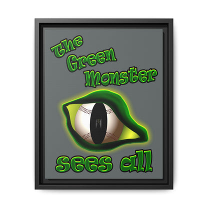 green monster - framed canvas art (dark grey)