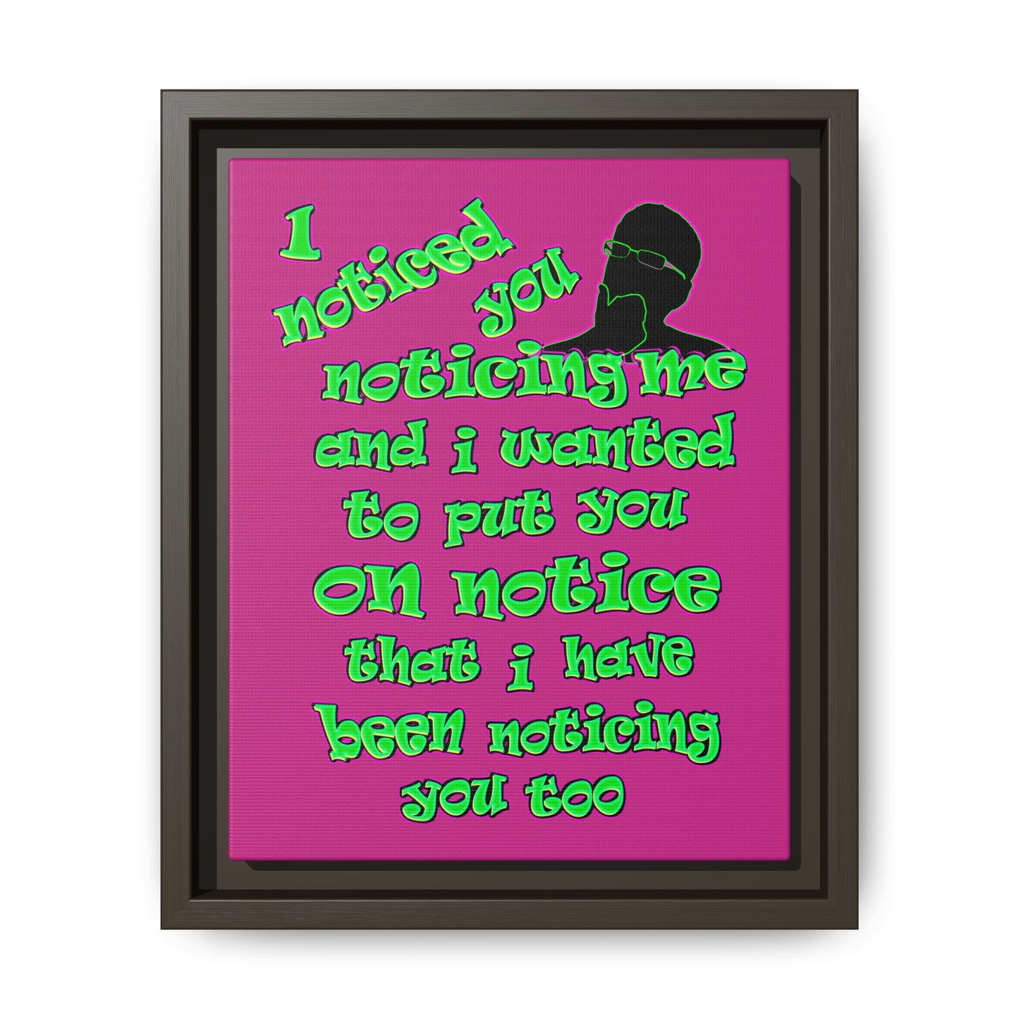 noticed you noticing - framed canvas art (pink)