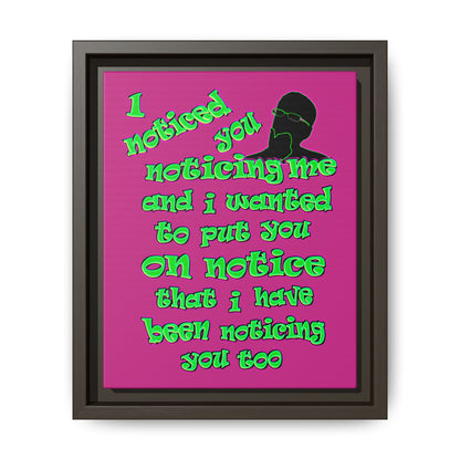 noticed you noticing - framed canvas art (pink)