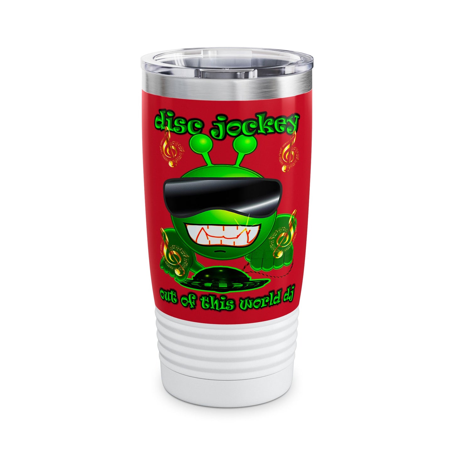 disc jockey - Ringneck Tumbler, 20oz (dark red)