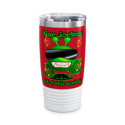 disc jockey - Ringneck Tumbler, 20oz (dark red)