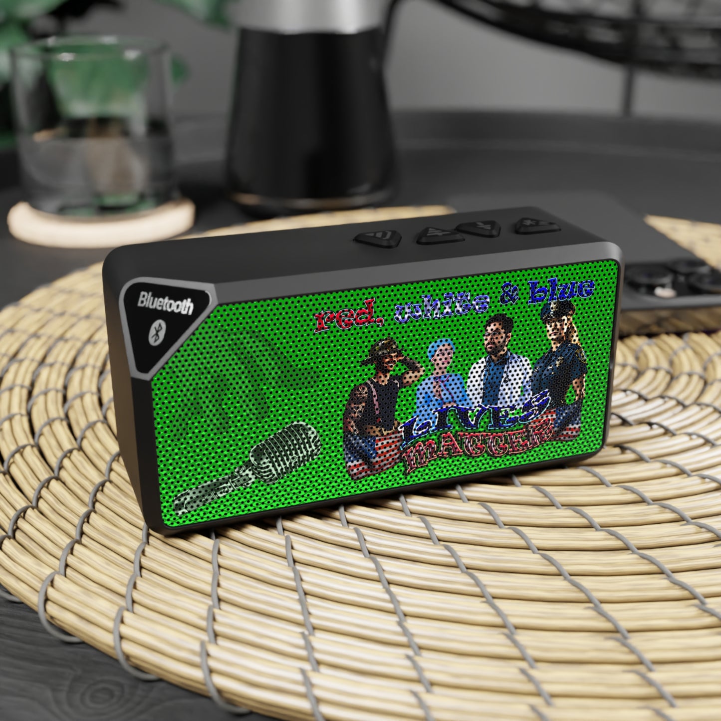 rw&b lives matter - Jabba Bluetooth Speaker (logo green)