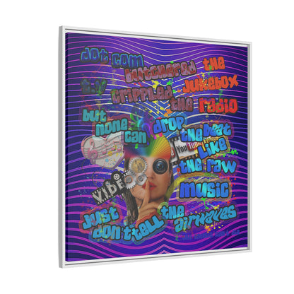 drop the beat - framed canvas art (purple wave)