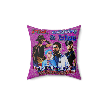 rw&b lives matter - Spun Polyester Square Pillow - (pink swirl)