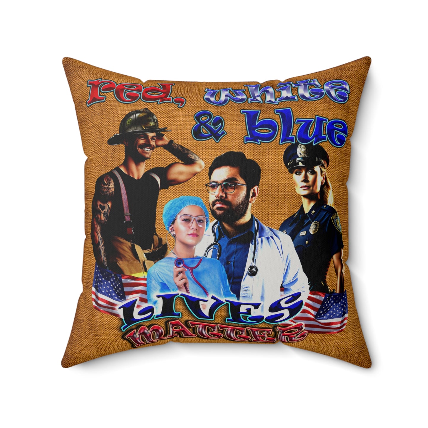 rw&b lives matter - Faux Suede Square Pillow - (dichromatic brown papyrus)