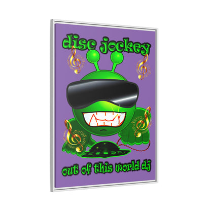 disc jockey - framed canvas art (light purple)
