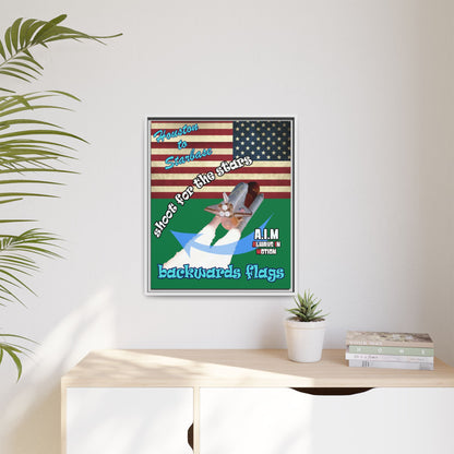shoot for the stars - framed canvas art (dark green)