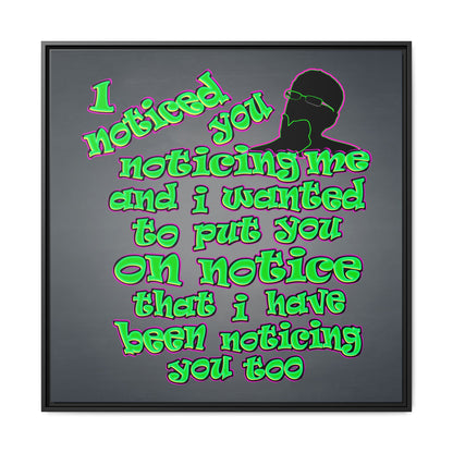 noticed you noticing - framed canvas art (grey-light grey)