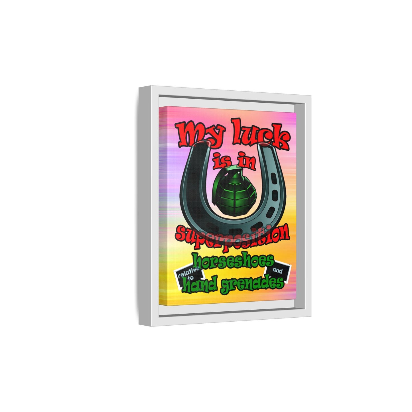 my luck - framed canvas art (color blur)