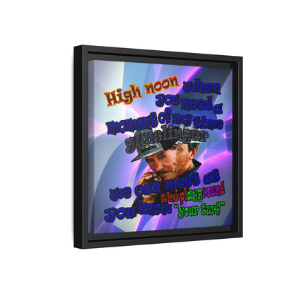 high noon - framed canvas art (grey-pink wave)