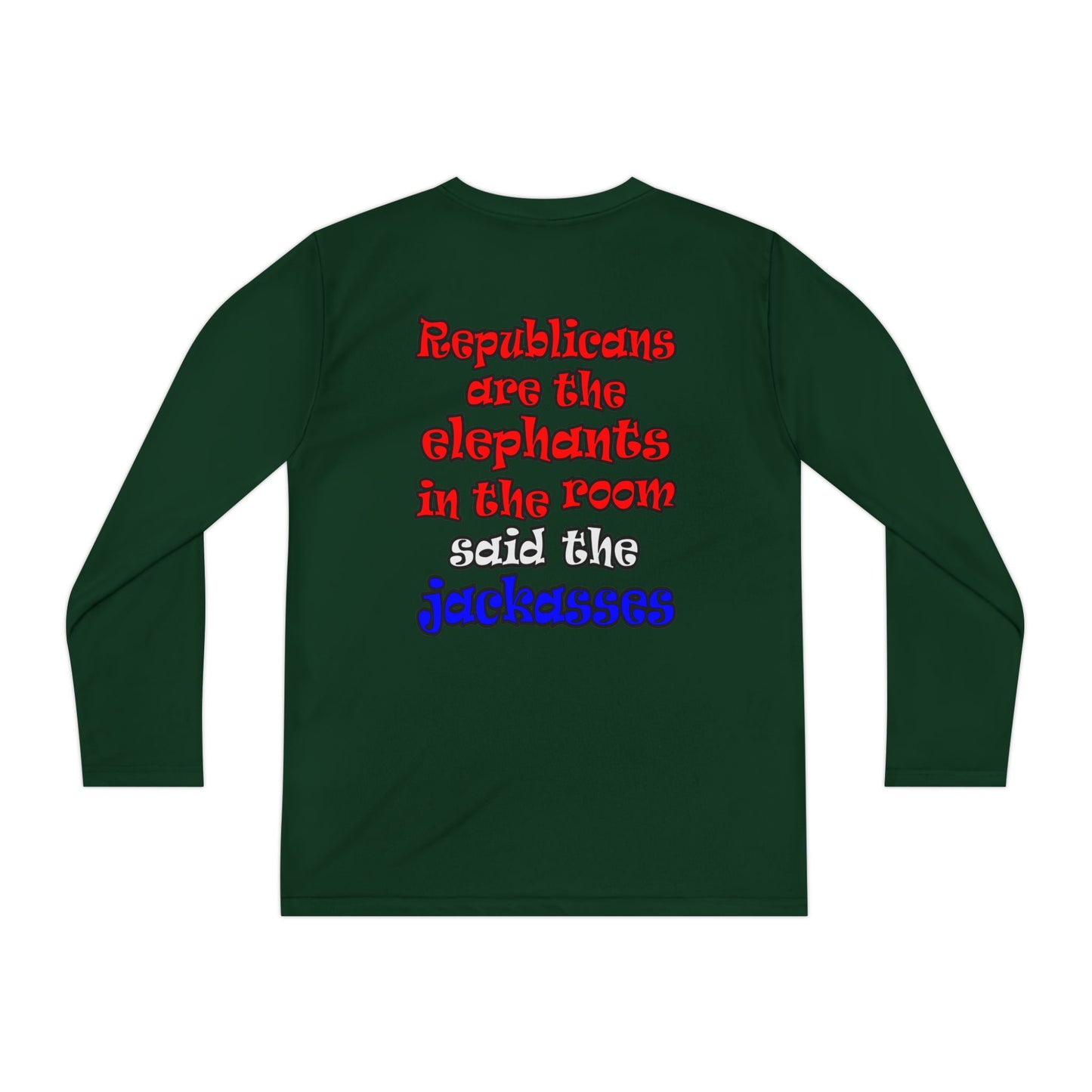 donkeys and elephants - Youth Long Sleeve Competitor Tee