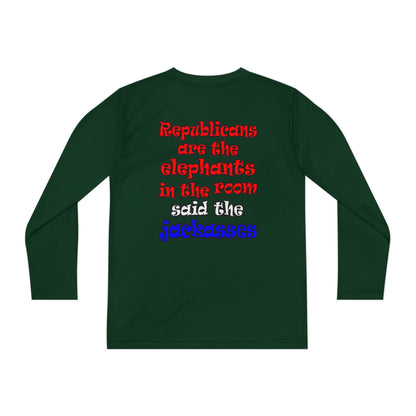 donkeys and elephants - Youth Long Sleeve Competitor Tee