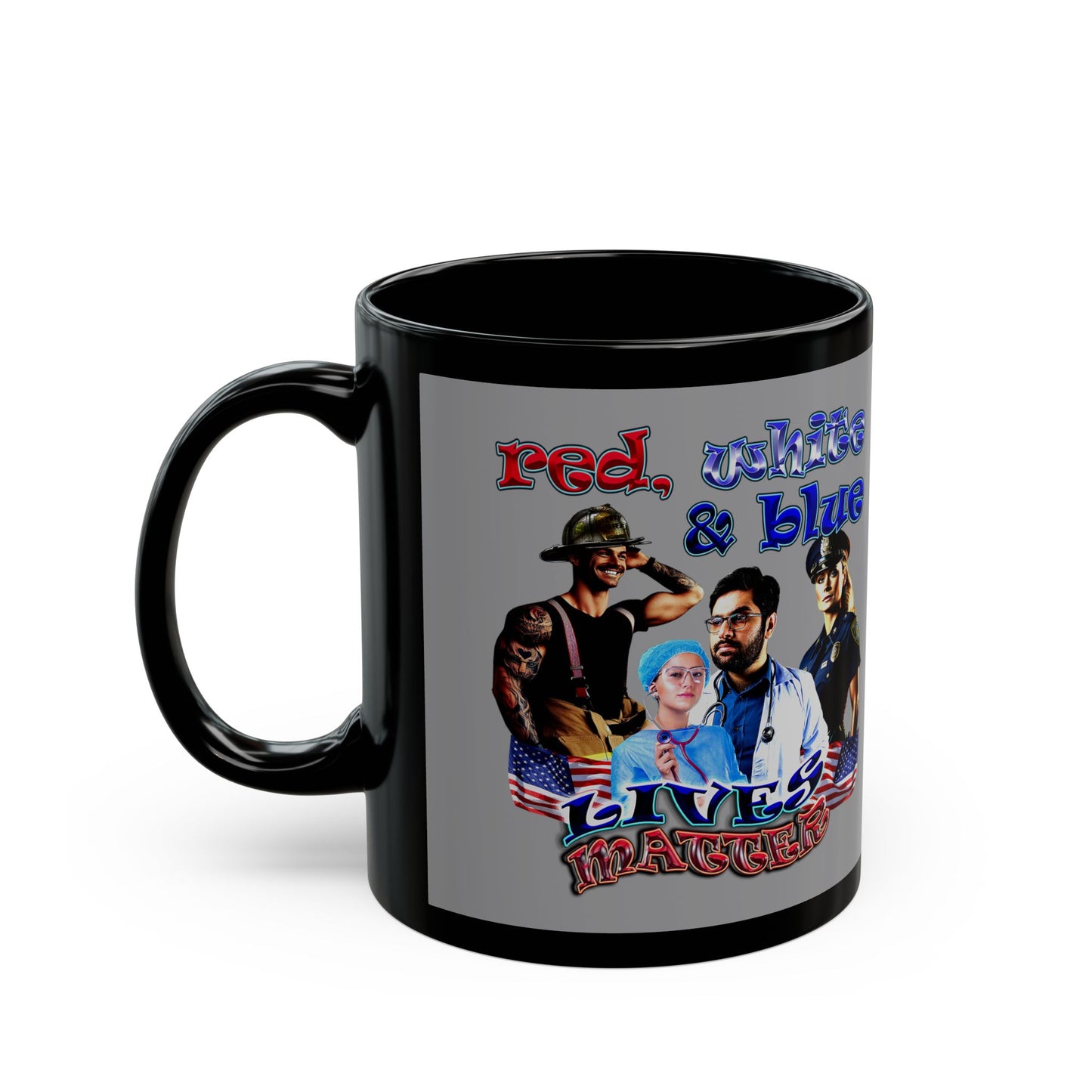 rw&b lives matter - Black Mug (grey)