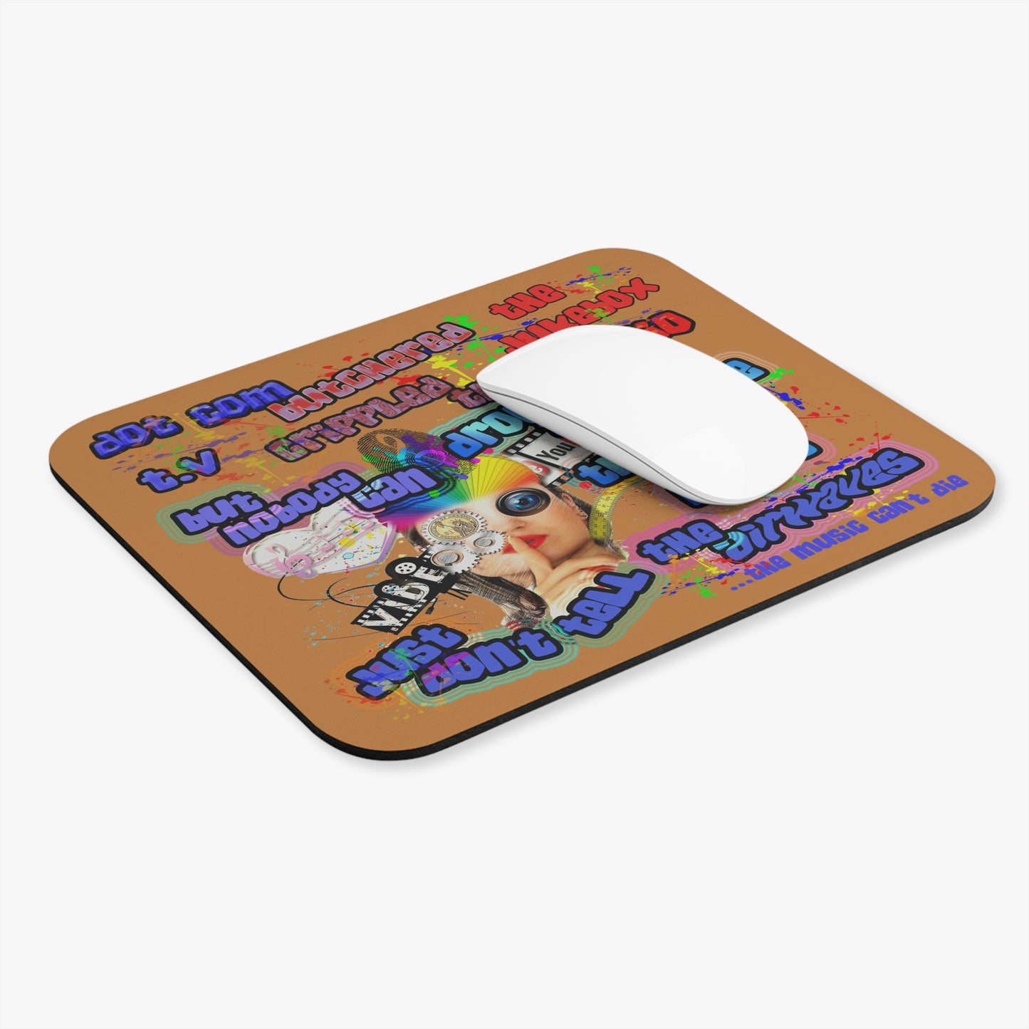 drop the beat - Mouse Pad (Rectangle) (light brown)
