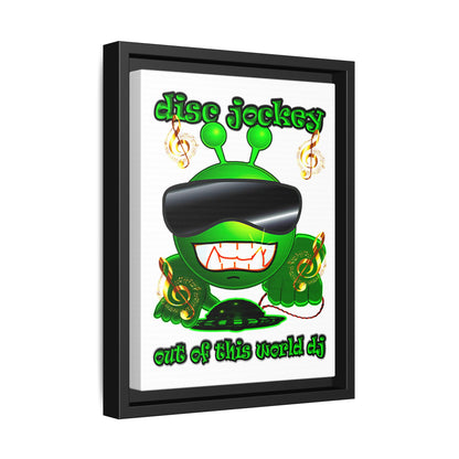 disc jockey - framed canvas art (white)