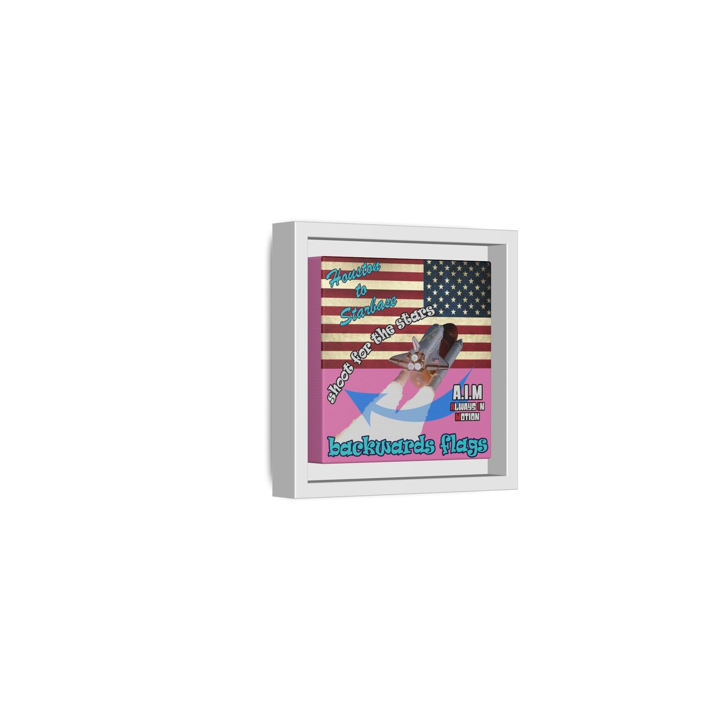 shoot for the stars - framed canvas art (light pink)