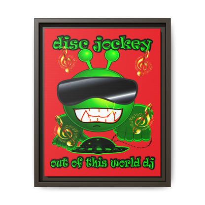 disc jockey - framed canvas art (red)