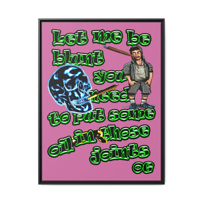 og - framed canvas art (light pink)