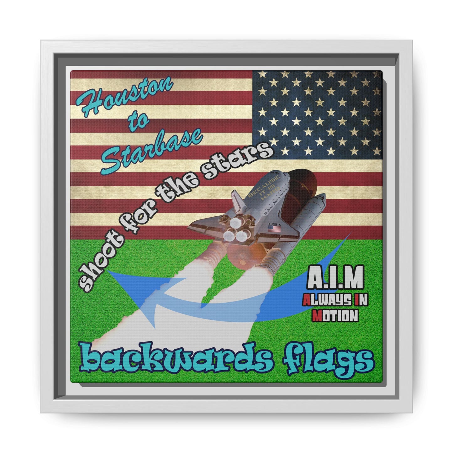 shoot for the stars - framed canvas art (green turf)