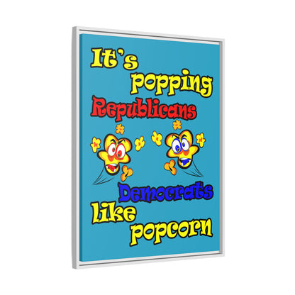 popping like popcorn - framed canvas art (turquoise)