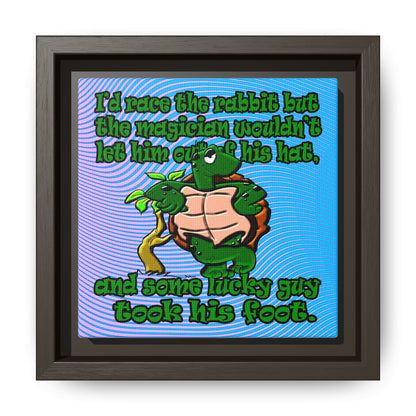 turtle race - framed canvas art (light blue-purple wave)