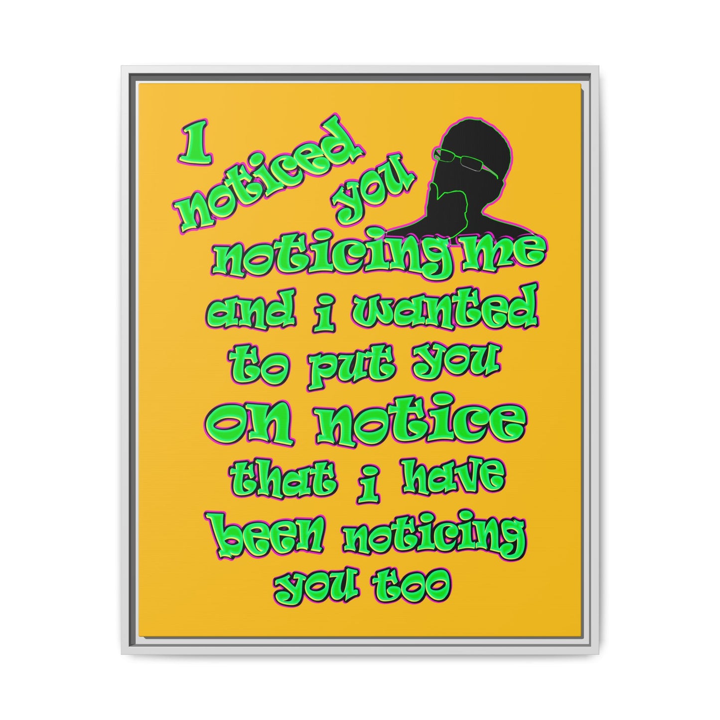 noticed you noticing - framed canvas art (yellow)